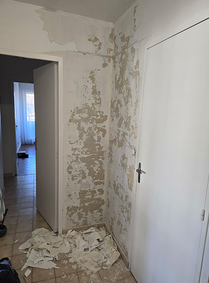 Couloir après inondation accidentelle